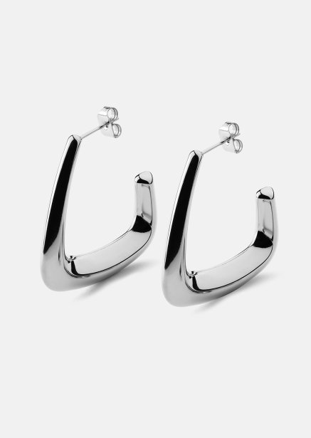 Earrings Bold Curve – Silver Plated