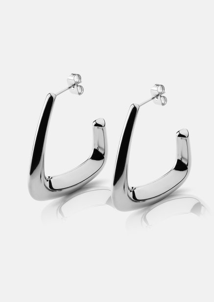 Earrings Bold Curve – Silver Plated
