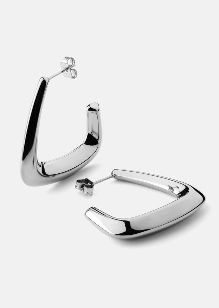Earrings Bold Curve – Silver Plated