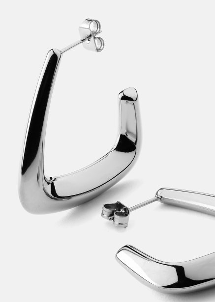 Earrings Bold Curve – Silver Plated