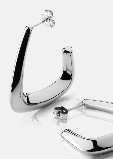 Earrings Bold Curve – Silver Plated