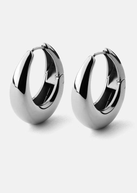 Earrings Bold Curve – Silver Plated