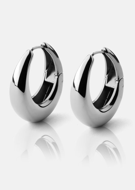 Earrings Bold Curve – Silver Plated
