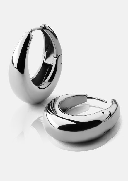 Earrings Bold Curve – Silver Plated