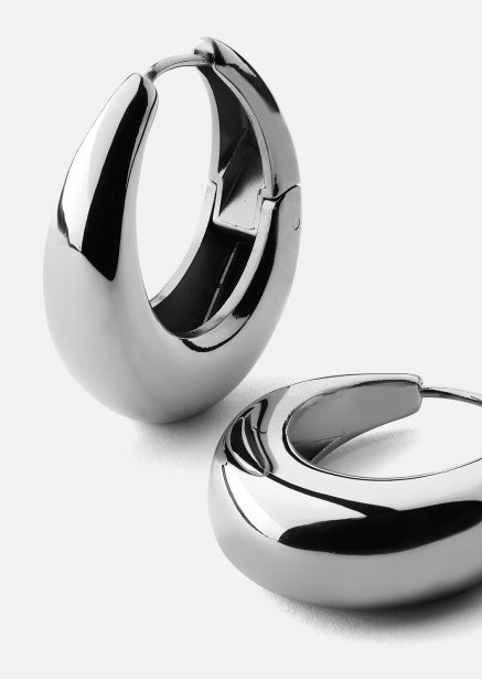 Earrings Bold Curve – Silver Plated