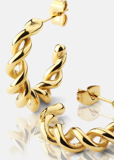Earring Twist of Gold - 18k Gold Plated