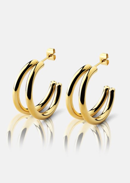 Earring Dual - 18k Gold Plated
