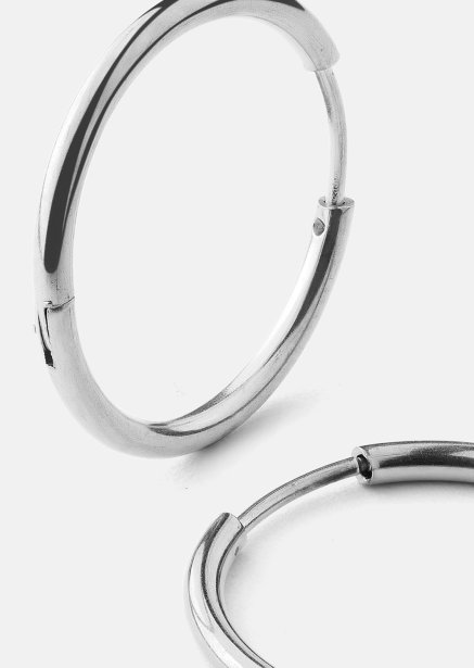 Earring Classic Medium- Silver Plated