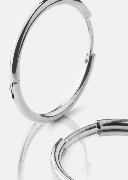 Earring Classic Medium- Silver Plated