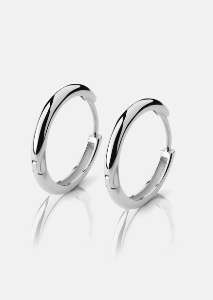 Earring Shine Hoops - Silver Plated