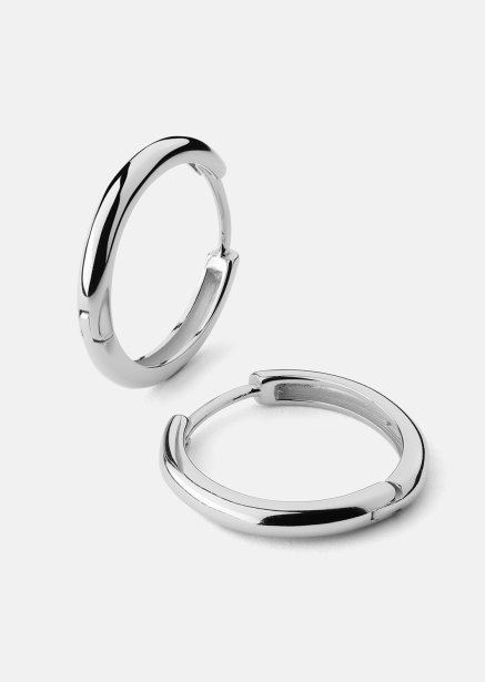 Earring Shine Hoops - Silver Plated