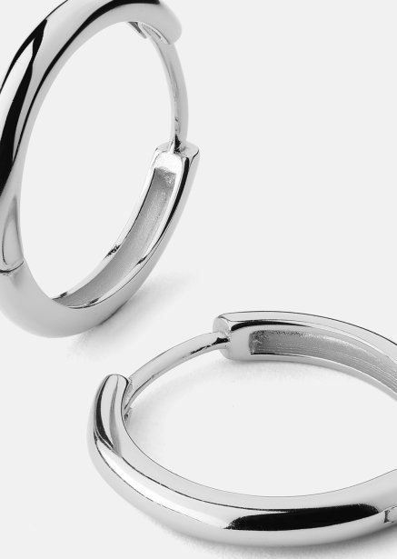 Earring Shine Hoops - Silver Plated