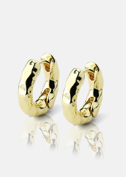 Earring Luxe Ripple Hoops- 18k Gold Plated