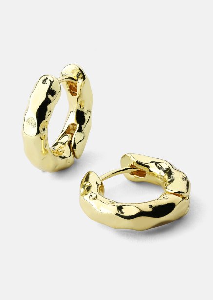 Earring Luxe Ripple Hoops- 18k Gold Plated
