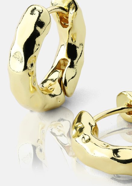 Earring Luxe Ripple Hoops- 18k Gold Plated