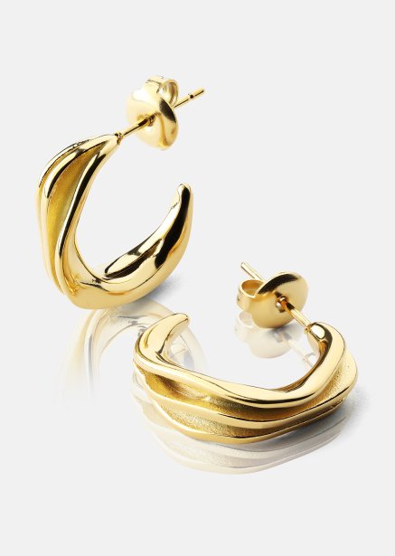 Earrings Gleaming Flow - 18k Gold Plated