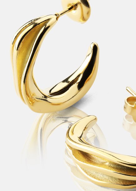 Earrings Gleaming Flow - 18k Gold Plated