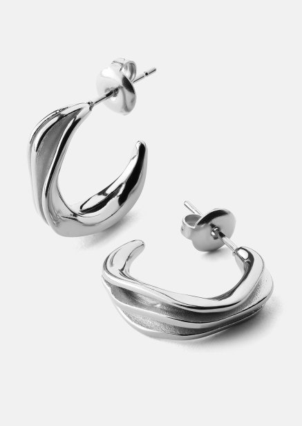 Earrings Gleaming Flow - Silver Plated