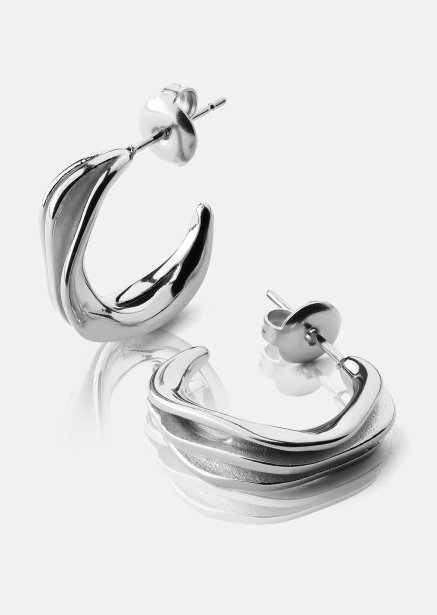 Earrings Gleaming Flow - Silver Plated