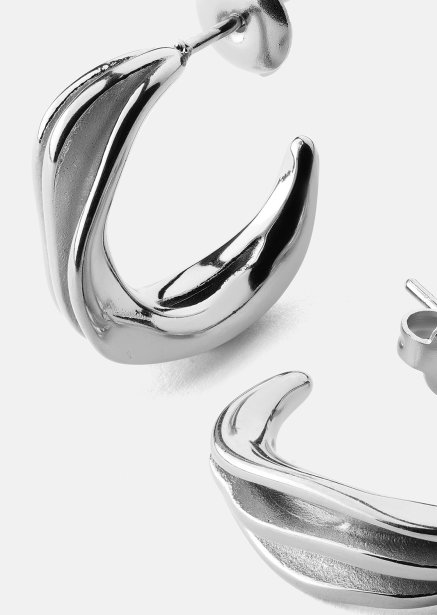 Earrings Gleaming Flow - Silver Plated