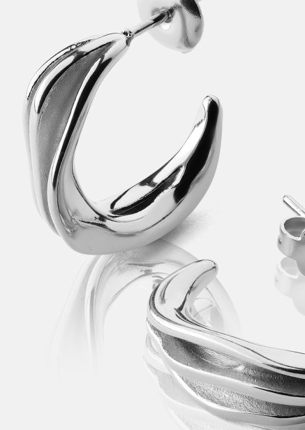 Earrings Gleaming Flow - Silver Plated