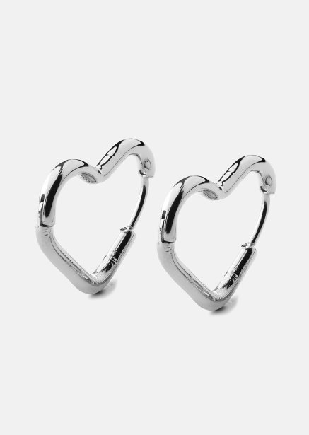 Earring Heart's Embrace - Silver Plated