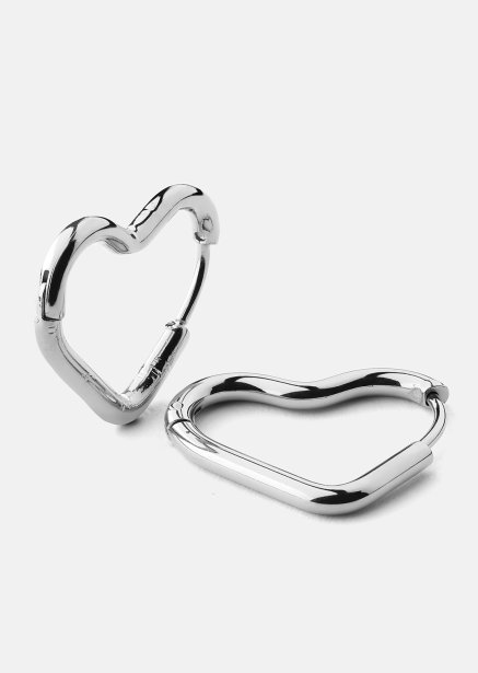 Earring Heart's Embrace - Silver Plated