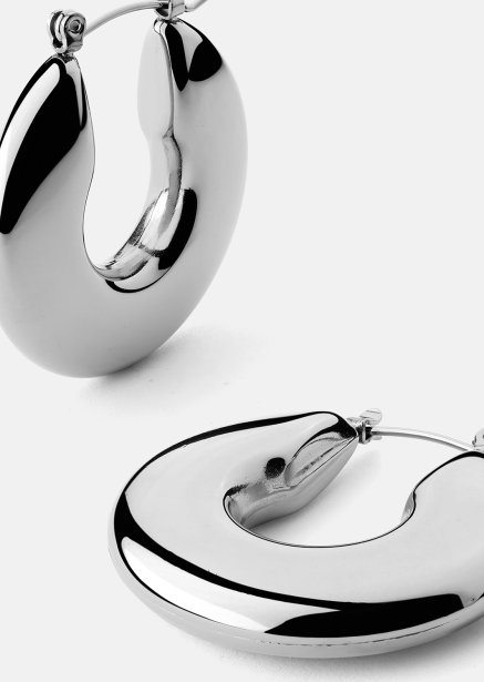 Earring Luna Bold Hoops - Silver Plated
