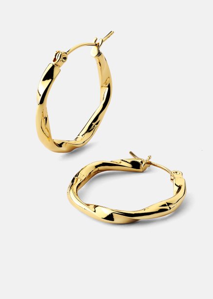 Twist Glow Hoops - 18k Gold-Plated Earrings