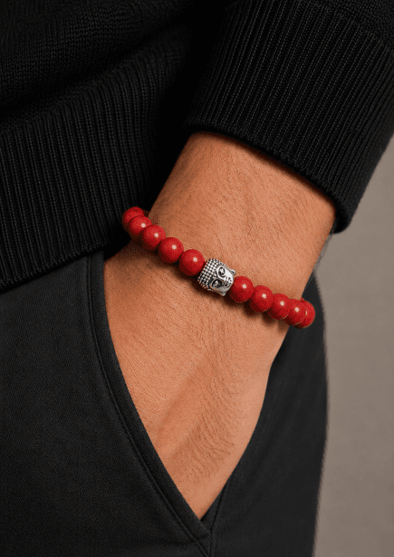 Beaded Bracelet Crimson Harmony