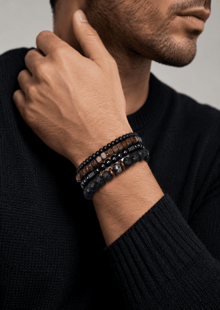 Beaded Bracelet Obsidian Knack