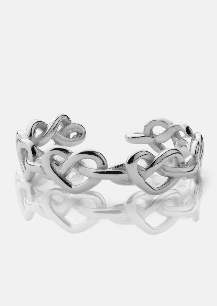Ring Heart Link - Silver Plated