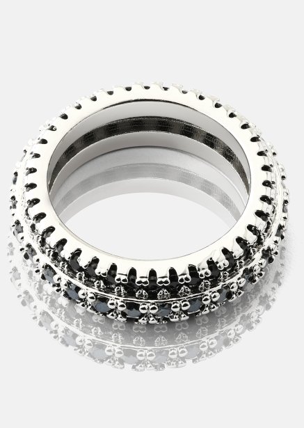 Ring Dark Crystal Shimmer - Silver Plated