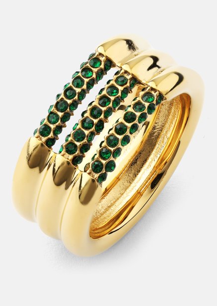 Ring Green Lumière - 18k Gold Plated