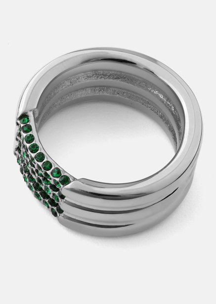 Ring Green Lumière - Silver Plated