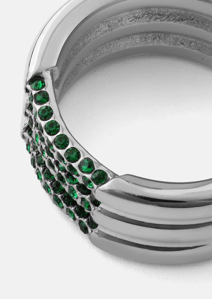 Ring Green Lumière - Silver Plated