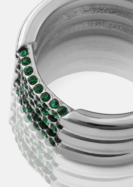 Ring Green Lumière - Silver Plated