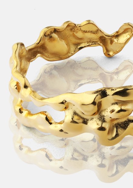 Ring Molten Wave - 18k Gold Plated