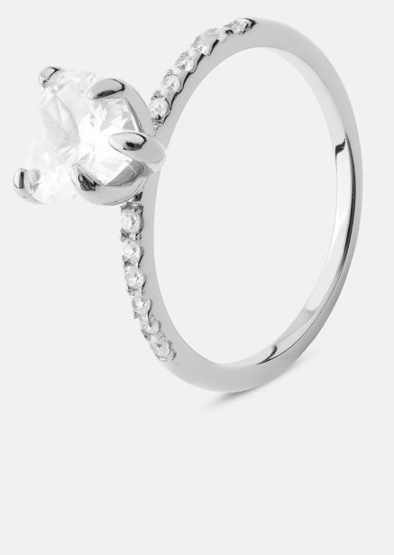 Heartlight Solitaire Ring - Silver Plated