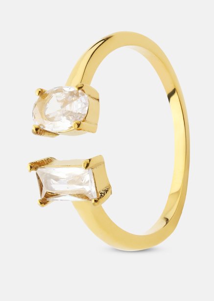 Ring Duo Cut - 18k Gold Plated