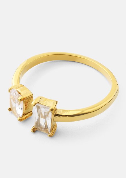 Ring Duo Cut - 18k Gold Plated