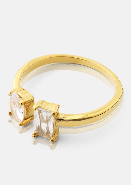 Ring Duo Cut - 18k Gold Plated
