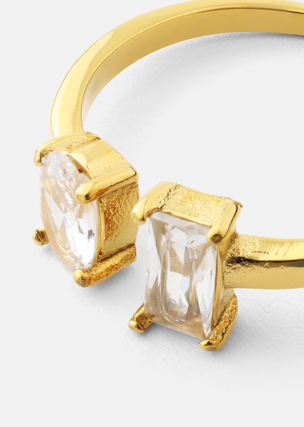 Ring Duo Cut - 18k Gold Plated