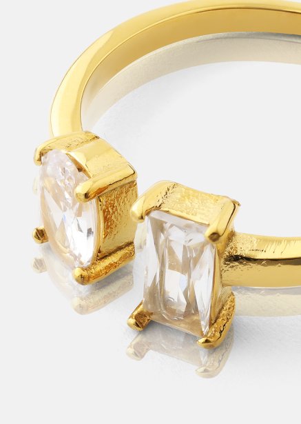 Ring Duo Cut - 18k Gold Plated
