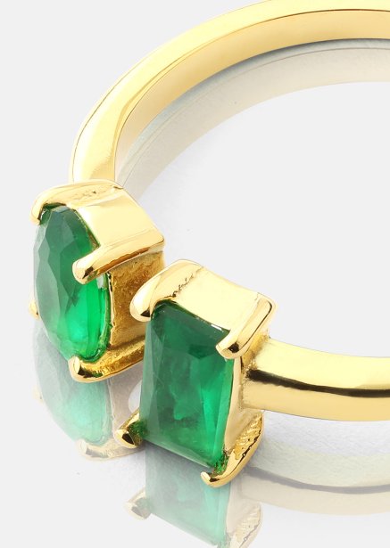 Ring Emerald Duo - 18k Gold Plated