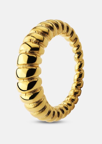 Ring Bold Ribbed - 18k Gold Plated