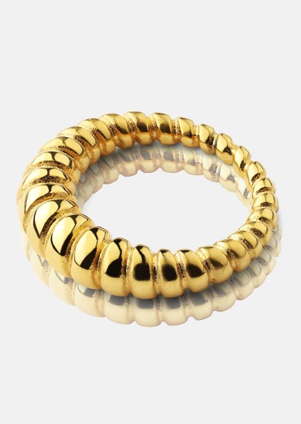 Ring Bold Ribbed - 18k Gold Plated