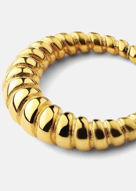 Ring Bold Ribbed - 18k Gold Plated