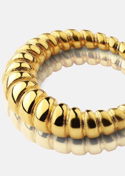 Ring Bold Ribbed - 18k Gold Plated