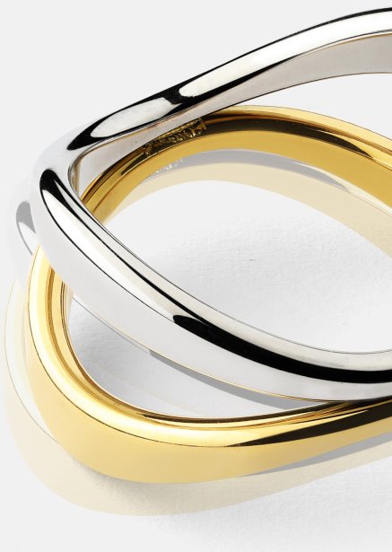 Ring Bicolor Wave - 18k Gold Plated